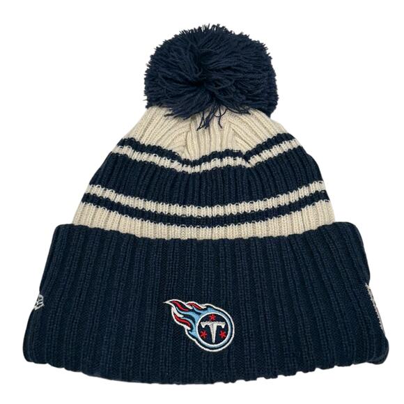 Tennessee Titans Beanie Hat Youth NFL Football Pom New Era Kids Outdoors NEW - Picture 12 of 12